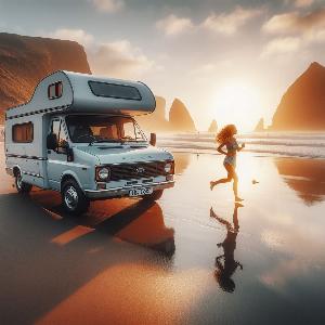 Ford Transit camper van, van life at the beach (1)